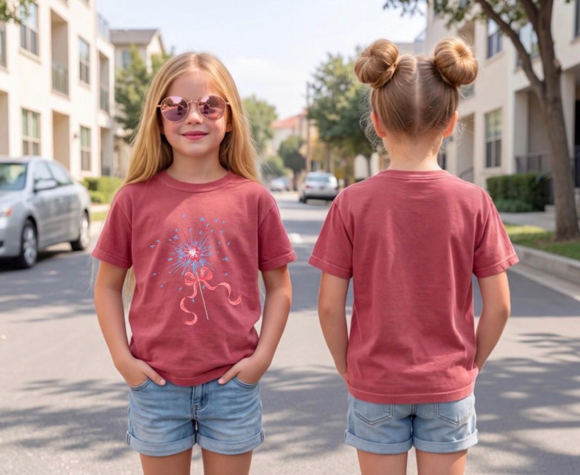 Kids 4th of July Fireworks Shirt, Patriotic Independence Day Tee, Red White Blue Kids Shirt, Fourth of July Outfit, USA Celebration Tee
