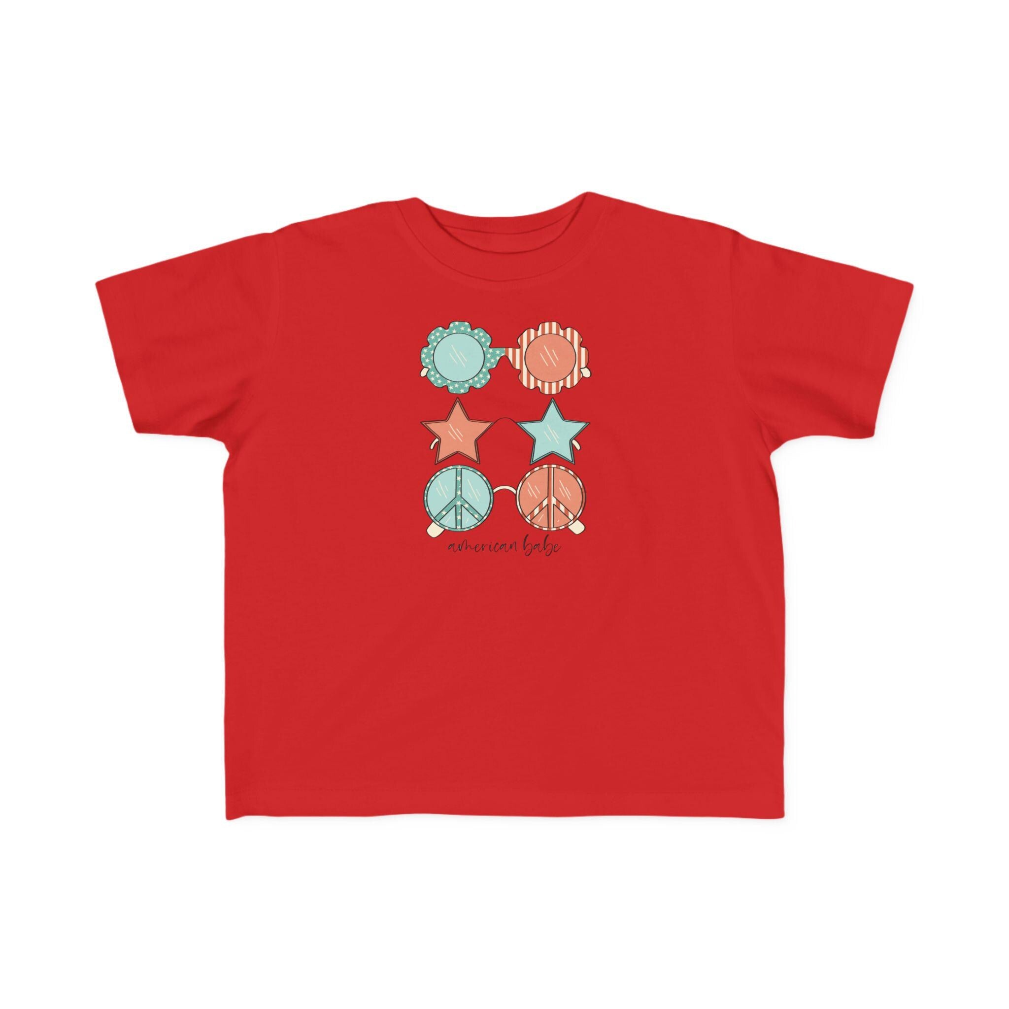 American Babe Toddler Sun Shades Tee | 4th of July Patriotic Shirt