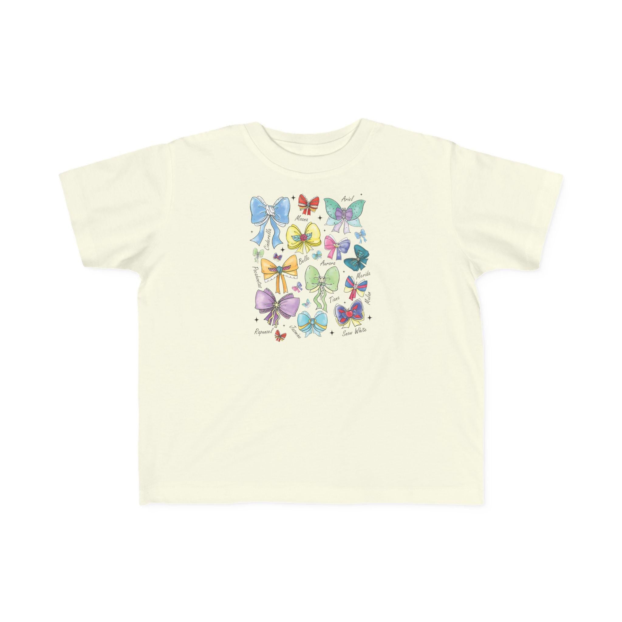 Toddler Princess Shirt, Princess Names with Bows Tee, Girls Disney Inspired Shirt, Cute Kids Graphic Tee