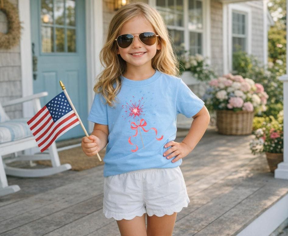 Toddler Sparkler Fourth of July Shirt | Patriotic Kids Tee | Red White Blue Toddler Shirt | Independence Day Outfit | USA Fireworks Shirt