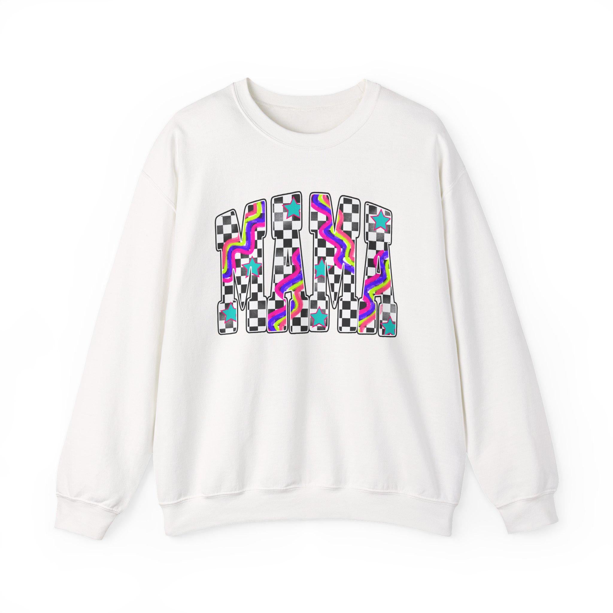 Retro Mama Crewneck Sweatshirt, Vintage Mama Sweater, Mom Gift, Retro Floral Mama Pullover