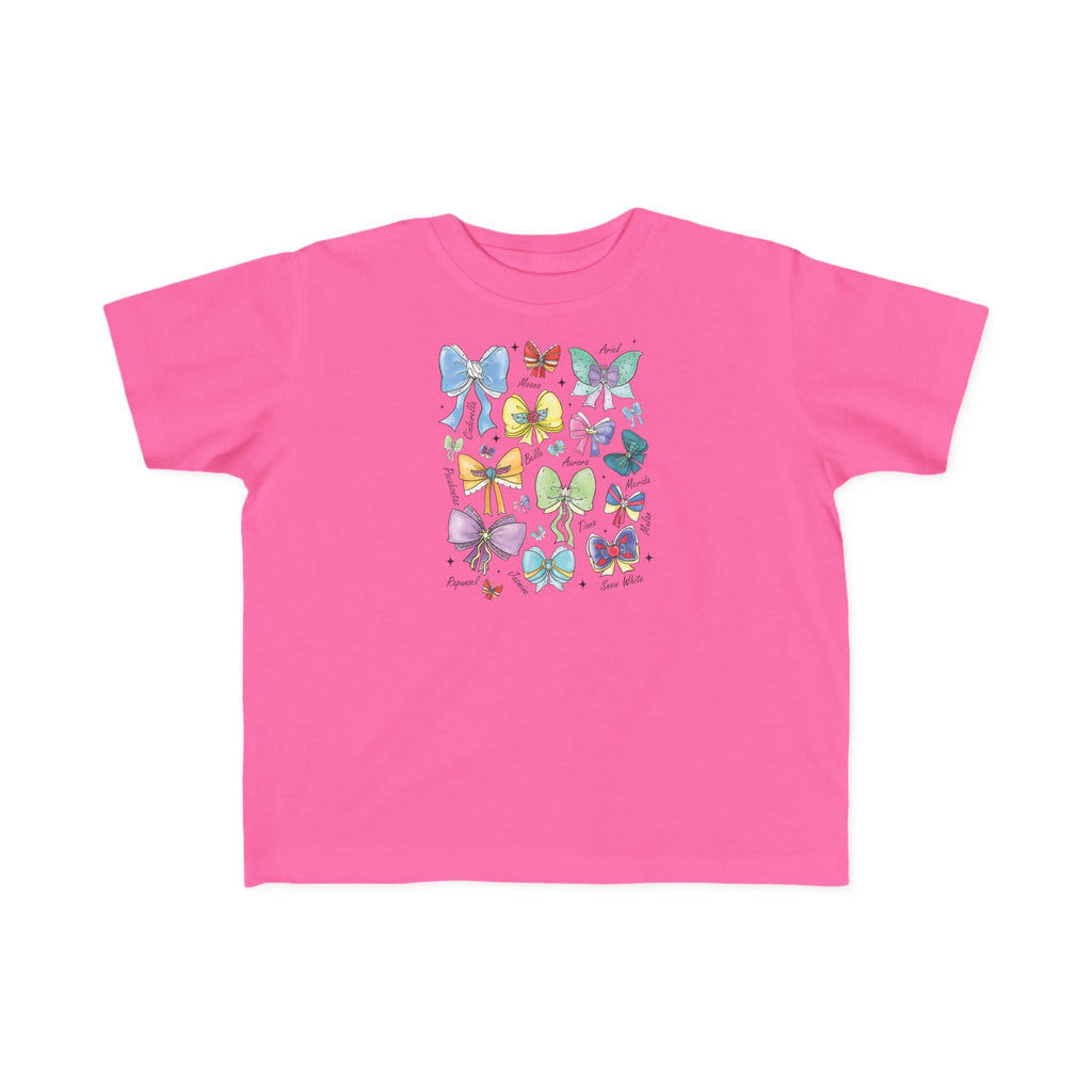 Toddler Princess Shirt, Princess Names with Bows Tee, Girls Disney Inspired Shirt, Cute Kids Graphic Tee