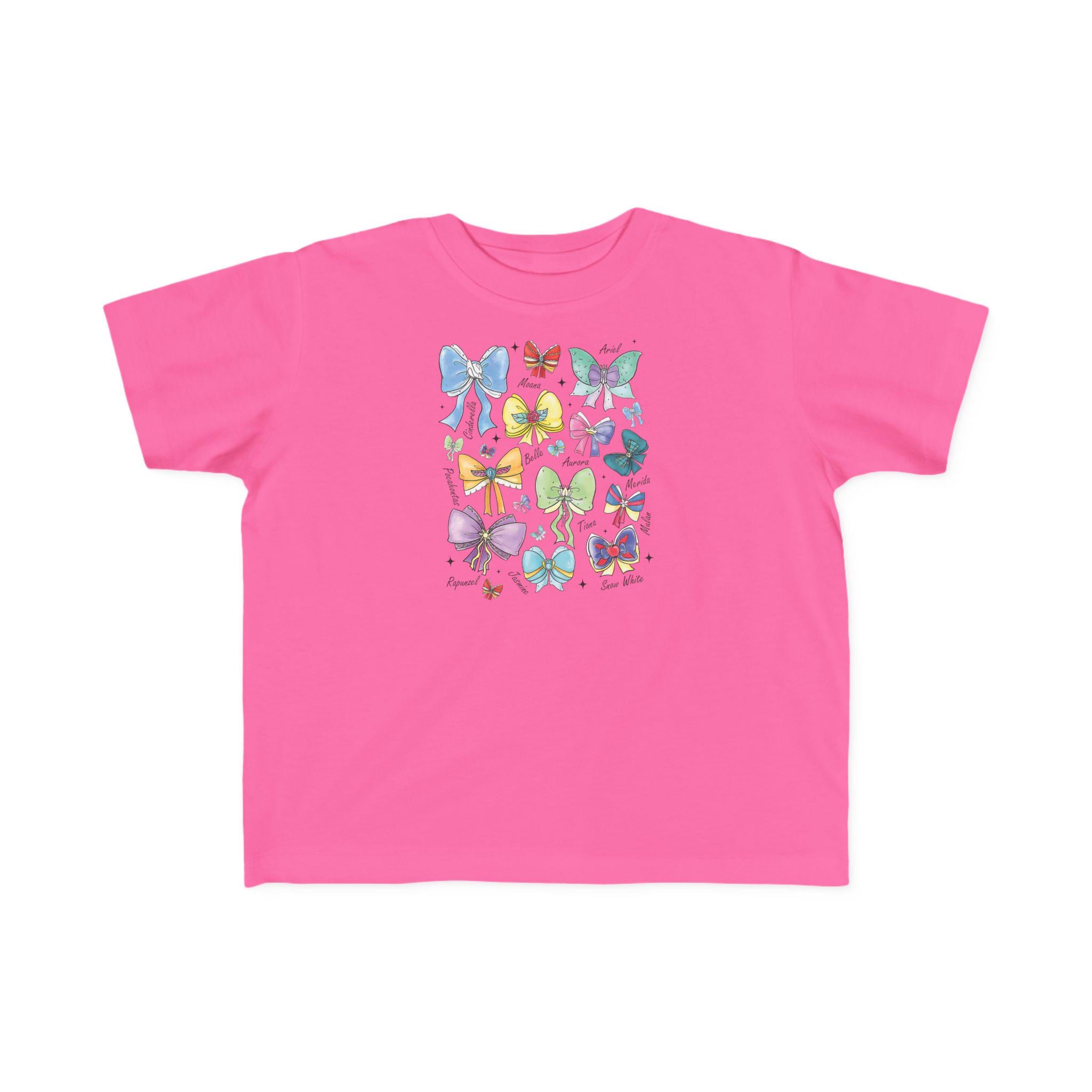 Toddler Princess Shirt, Princess Names with Bows Tee, Girls Disney Inspired Shirt, Cute Kids Graphic Tee
