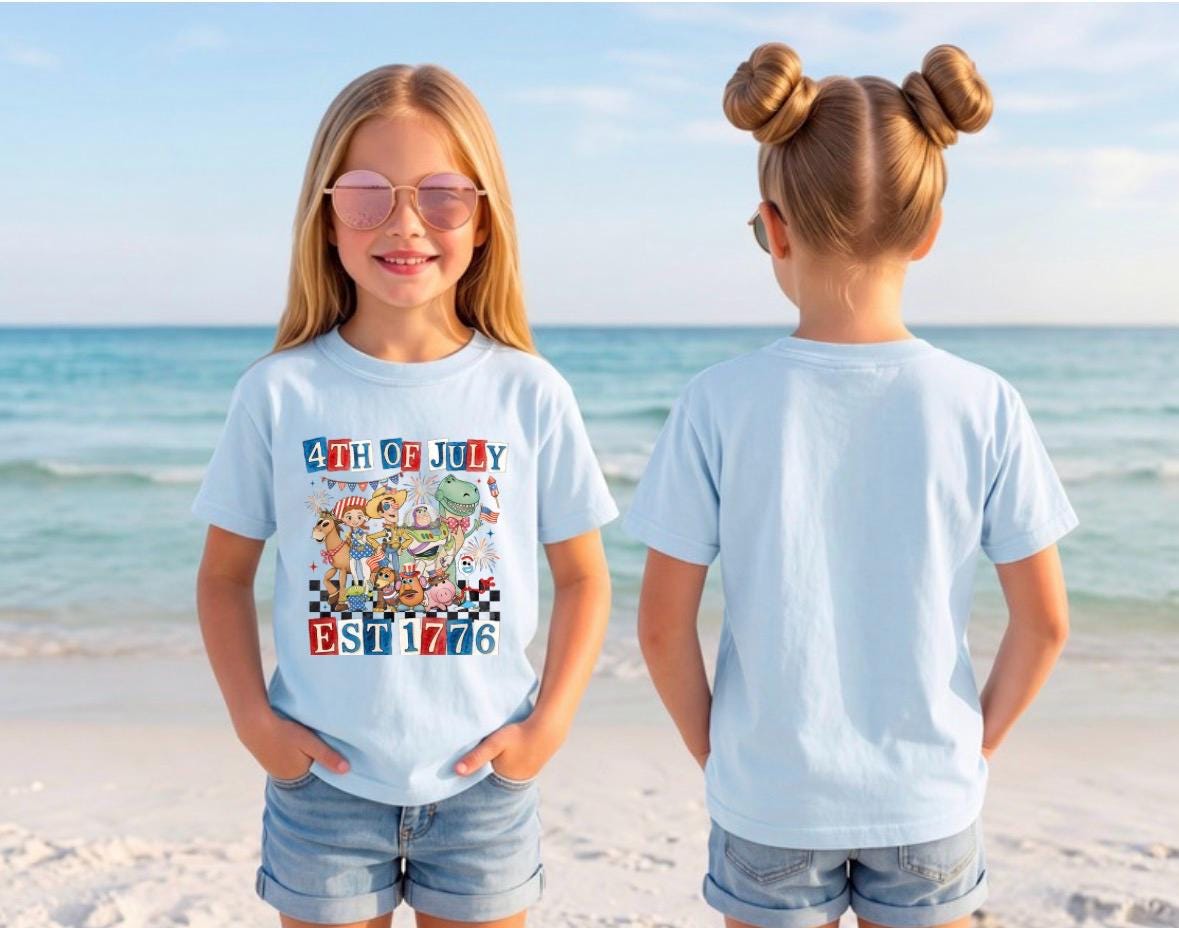 Toy Story Fourth of July Kids Tee | Patriotic Buzz Woody Fireworks
