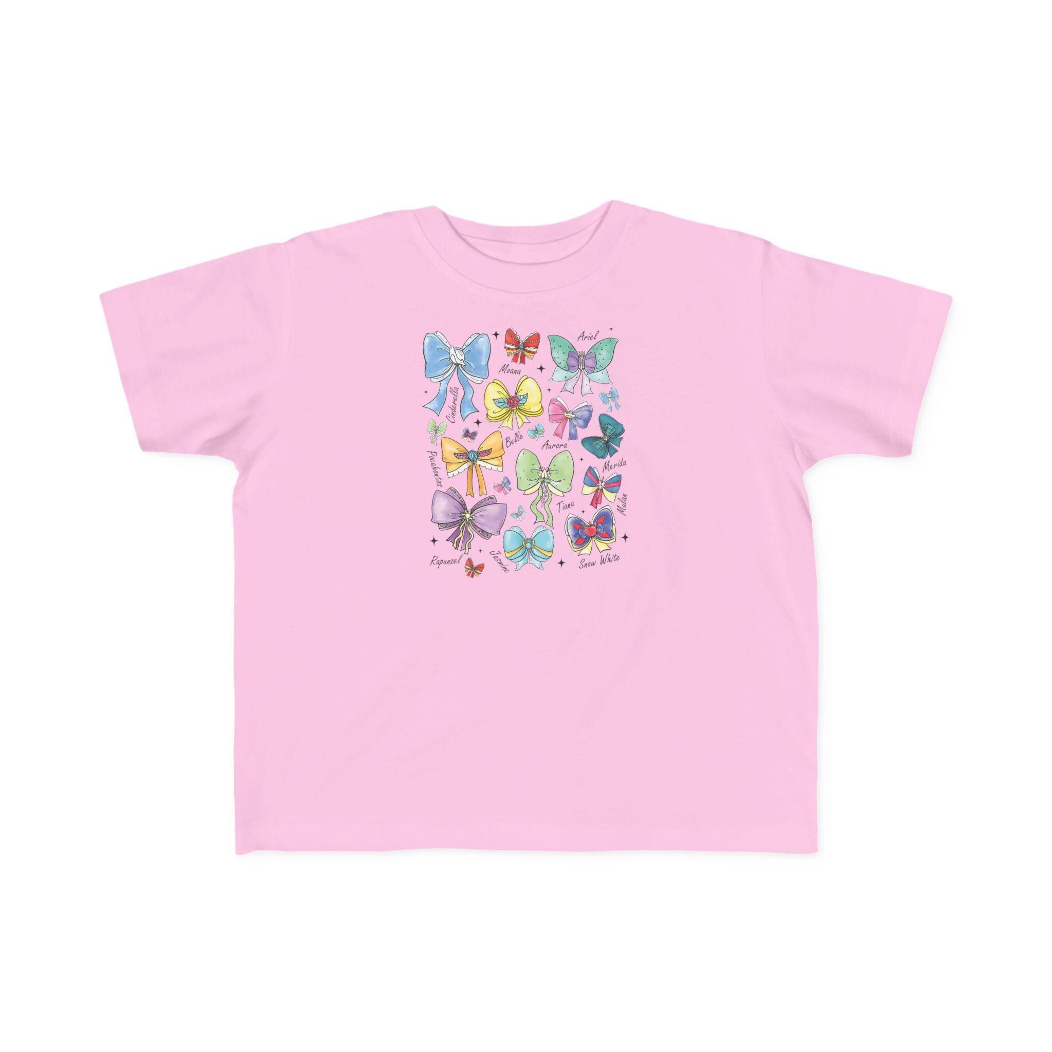 Toddler Princess Shirt, Princess Names with Bows Tee, Girls Disney Inspired Shirt, Cute Kids Graphic Tee