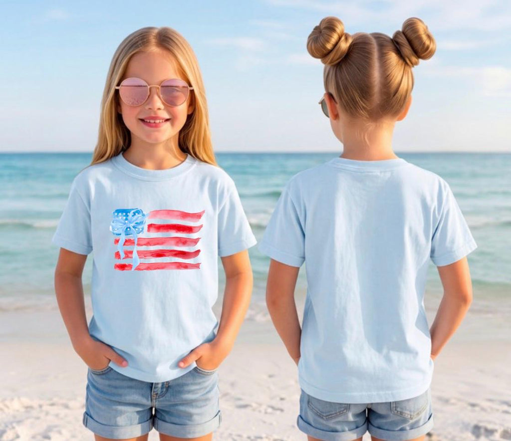 American Flag Fourth of July Youth Tee | Patriotic Kids Shirt