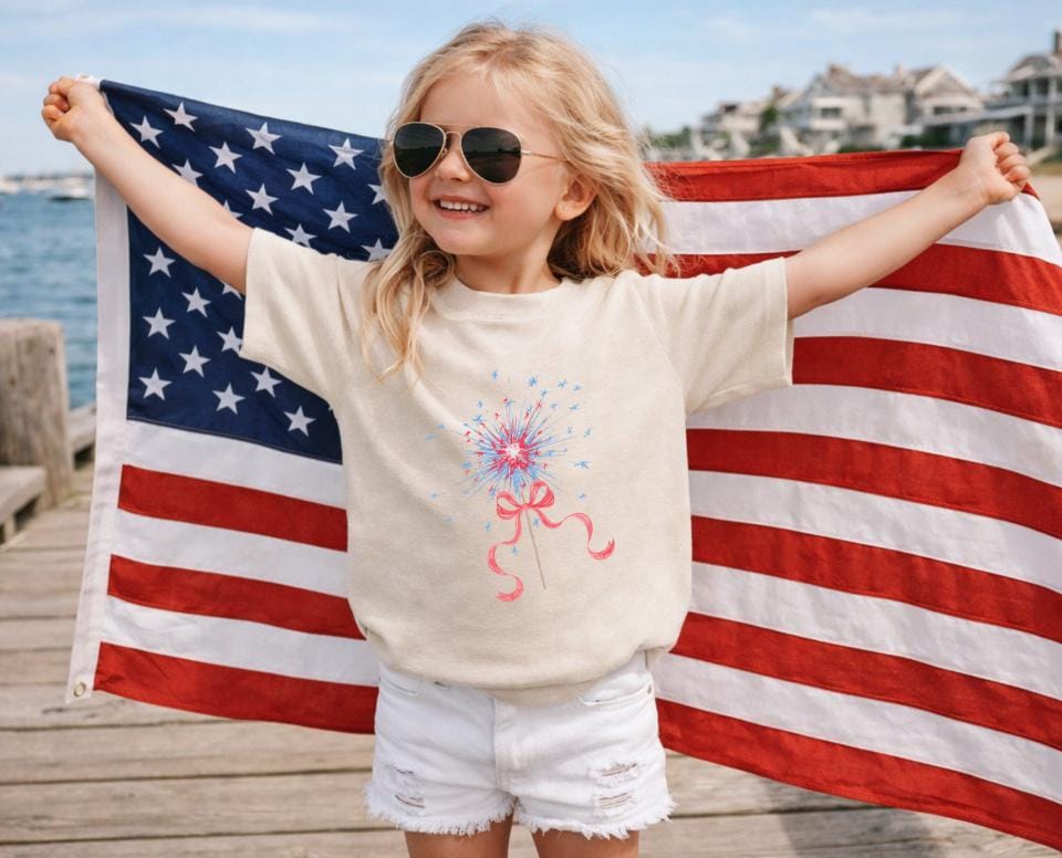 Toddler Sparkler Fourth of July Shirt | Patriotic Kids Tee | Red White Blue Toddler Shirt | Independence Day Outfit | USA Fireworks Shirt