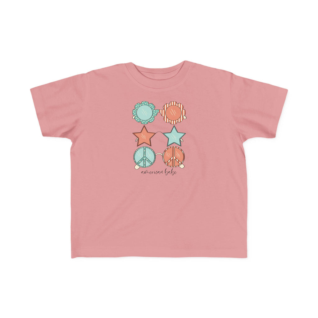 American Babe Toddler Sun Shades Tee | 4th of July Patriotic Shirt