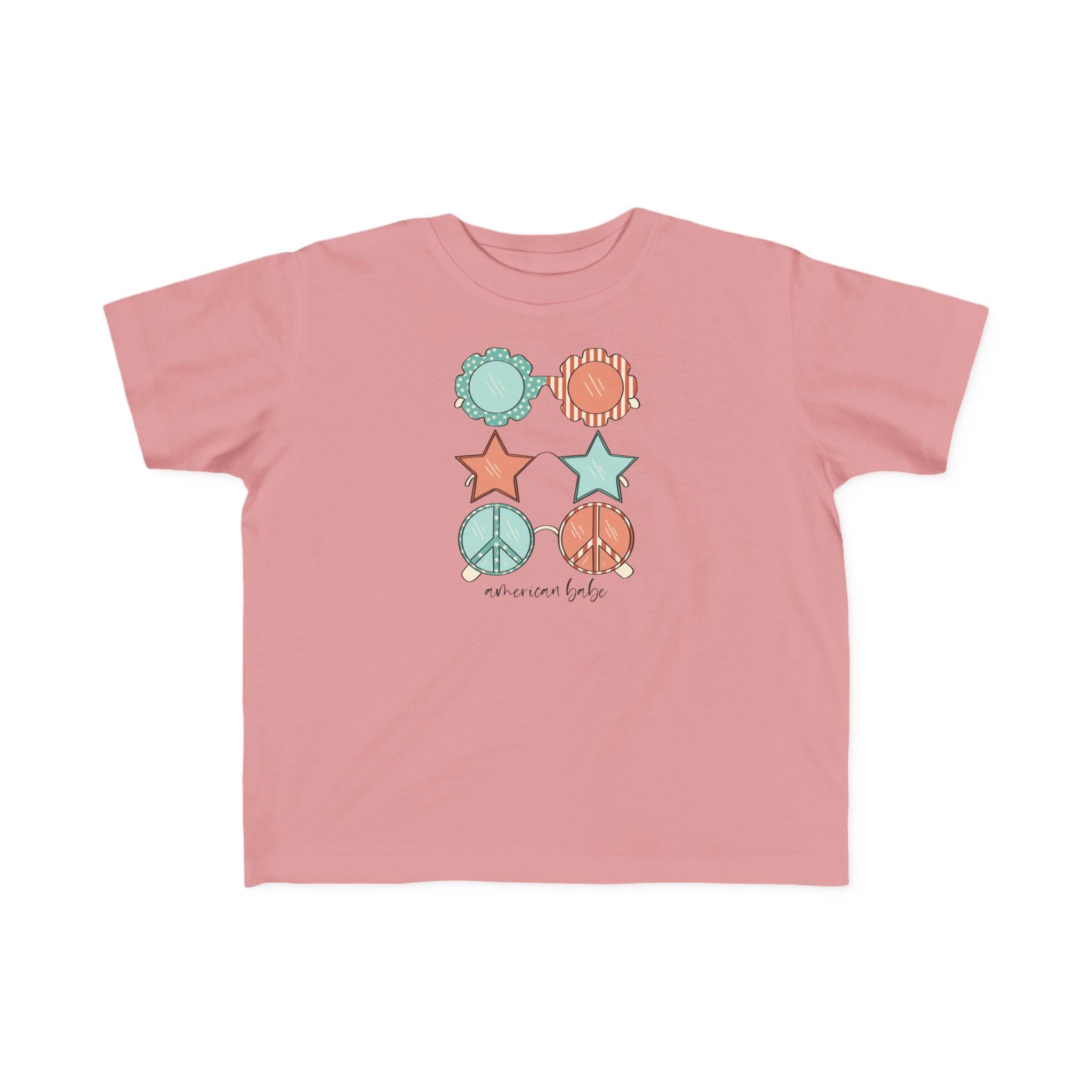 American Babe Toddler Sun Shades Tee | 4th of July Patriotic Shirt