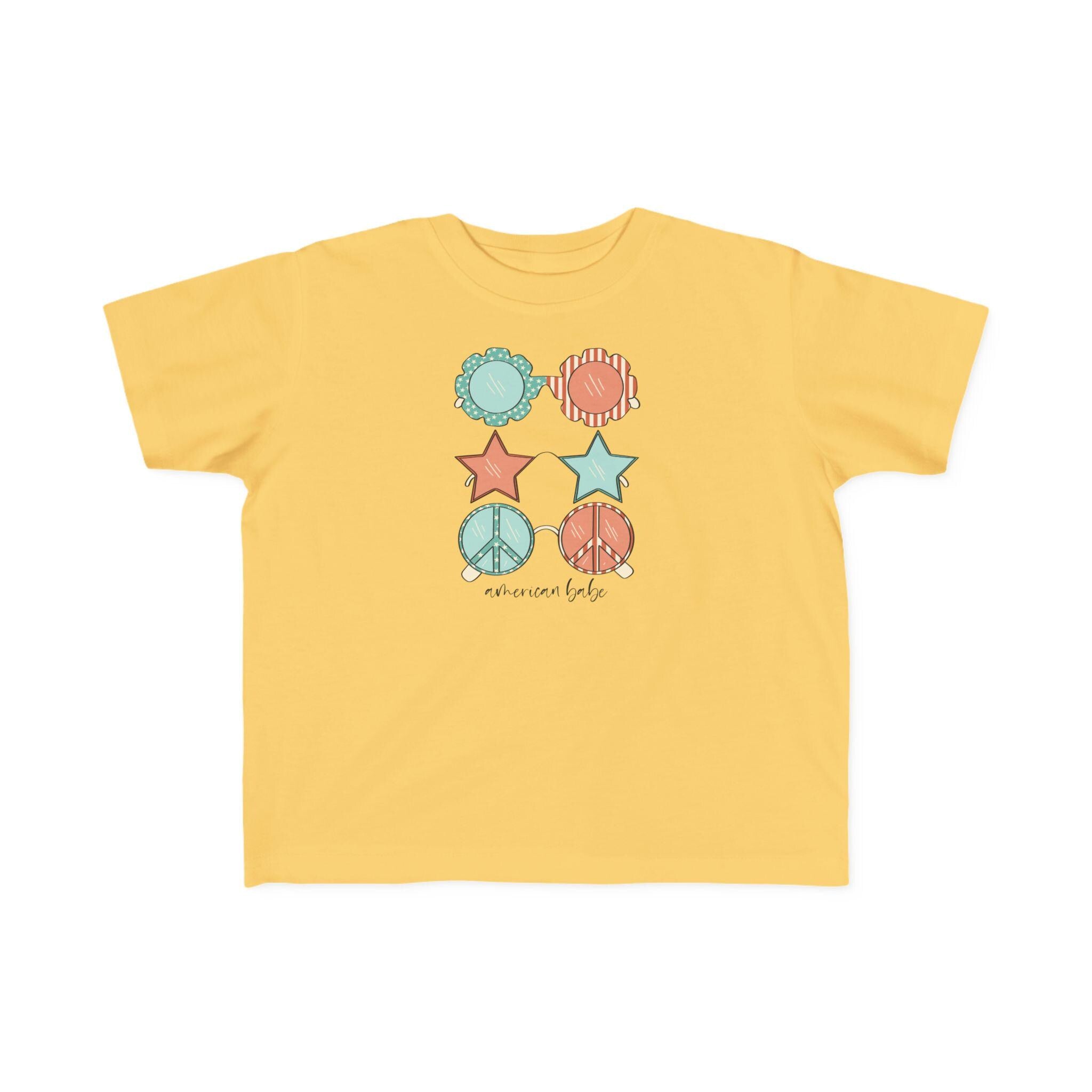 American Babe Toddler Sun Shades Tee | 4th of July Patriotic Shirt