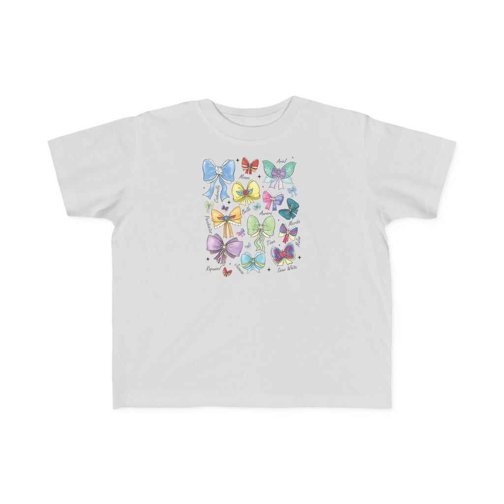 Toddler Princess Shirt, Princess Names with Bows Tee, Girls Disney Inspired Shirt, Cute Kids Graphic Tee