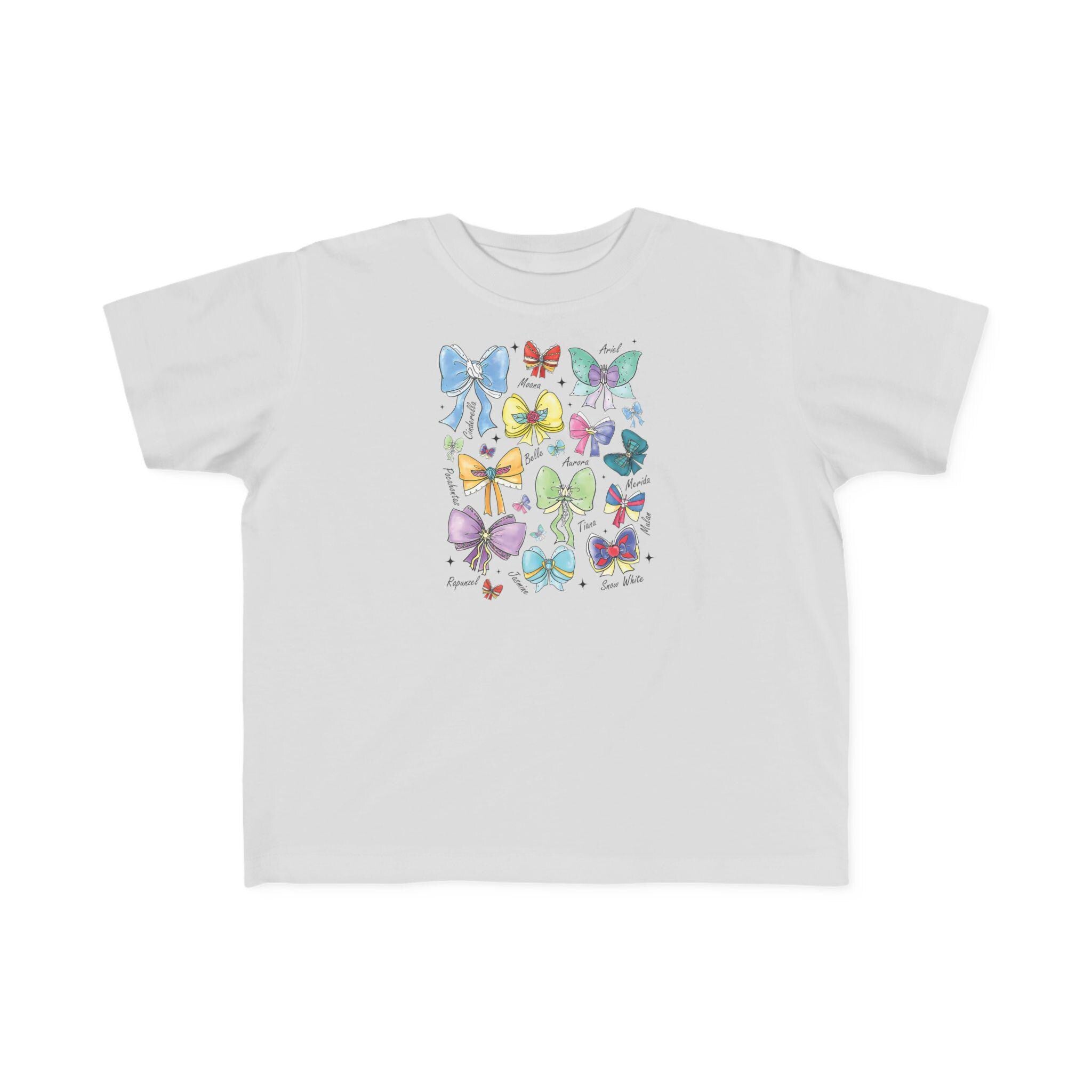 Toddler Princess Shirt, Princess Names with Bows Tee, Girls Disney Inspired Shirt, Cute Kids Graphic Tee