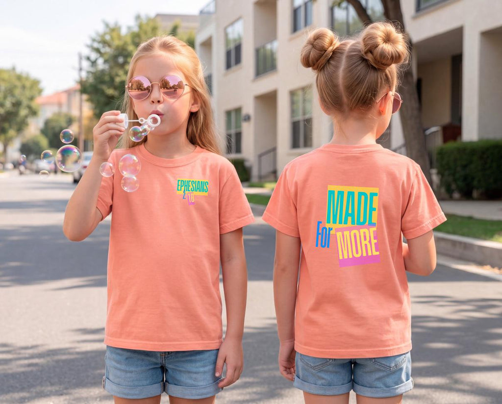 Made for More Kids Faith Shirt Tee | Bright Colorful Youth