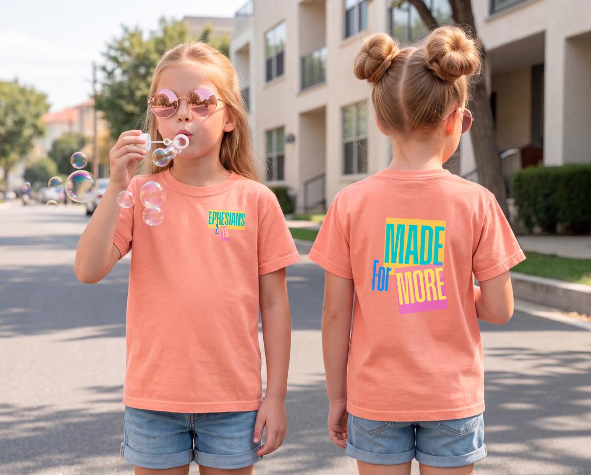 Made for More Kids Faith Shirt Tee | Bright Colorful Youth