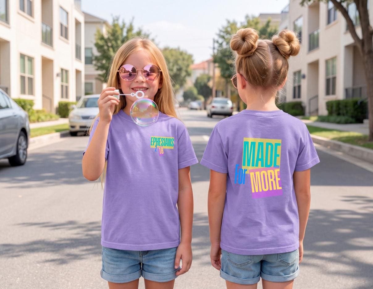 Made for More Kids Faith Shirt Tee | Bright Colorful Youth