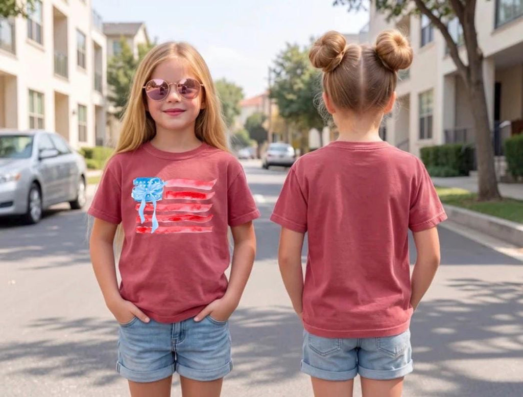 American Flag Fourth of July Youth Tee | Patriotic Kids Shirt