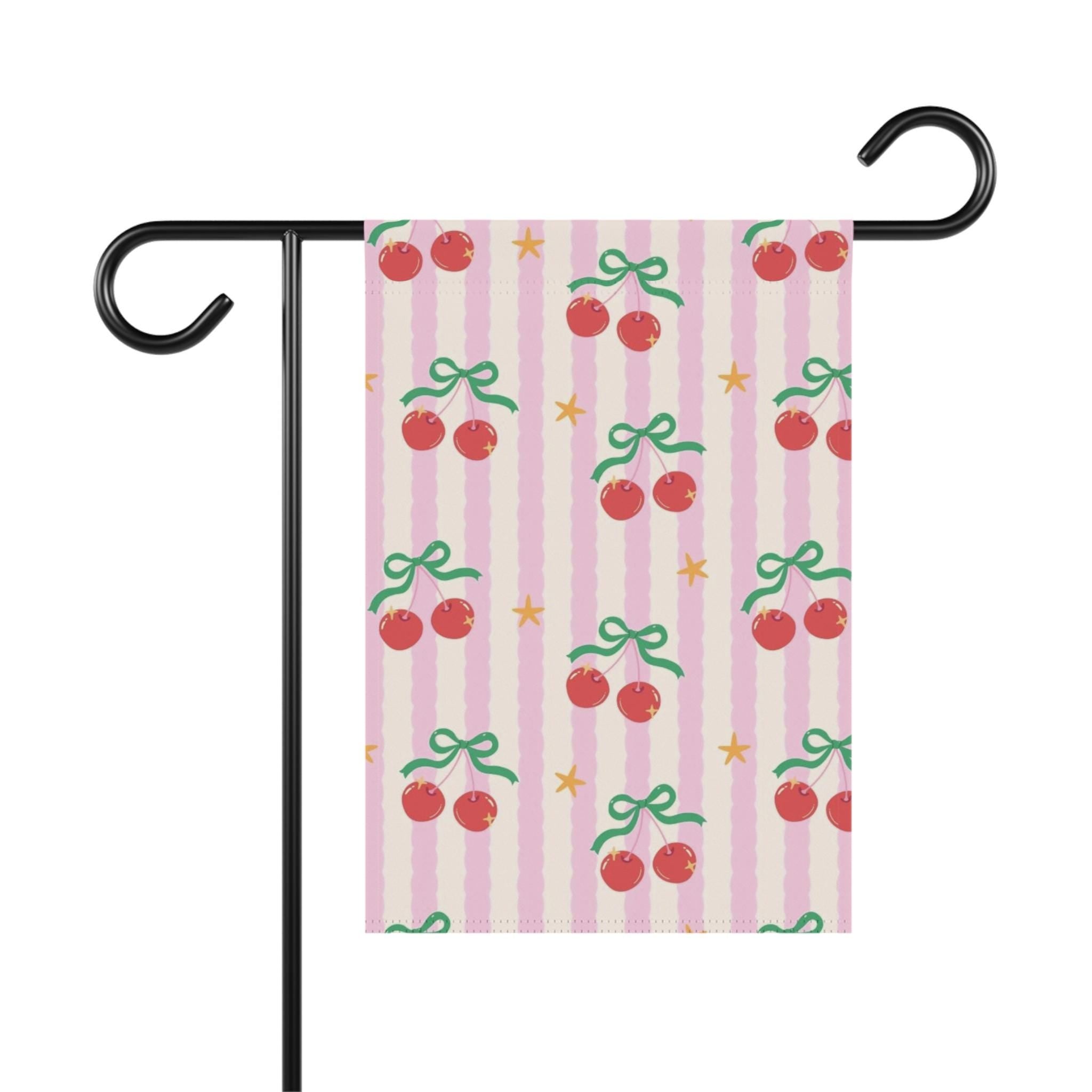 Cherry Garden Flag Outdoor Decor | Summer Yard Flag | Farmhouse Garden Flag | Double Sided Outdoor Flag | Summer Porch Flag
