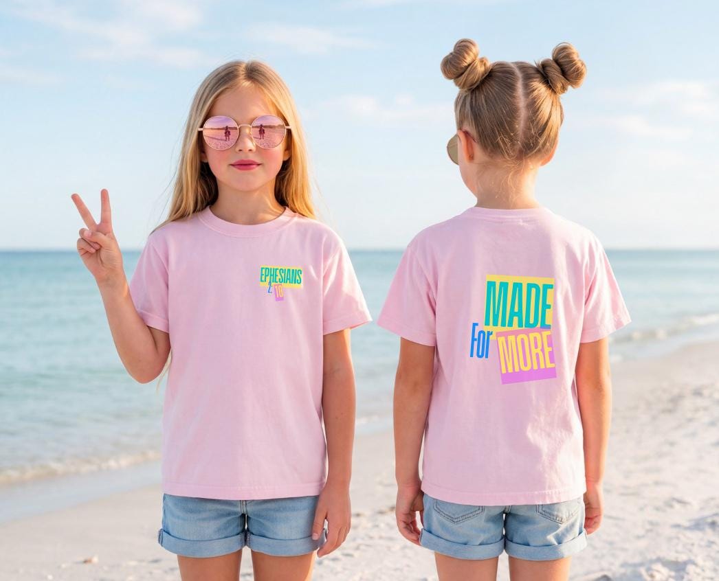 Made for More Kids Faith Shirt Tee | Bright Colorful Youth