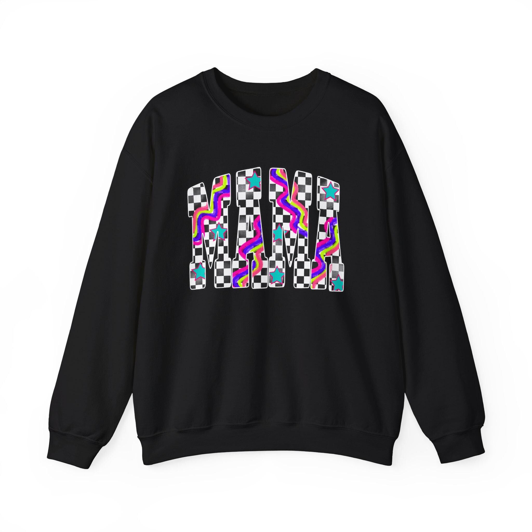 Retro Mama Crewneck Sweatshirt, Vintage Mama Sweater, Mom Gift, Retro Floral Mama Pullover