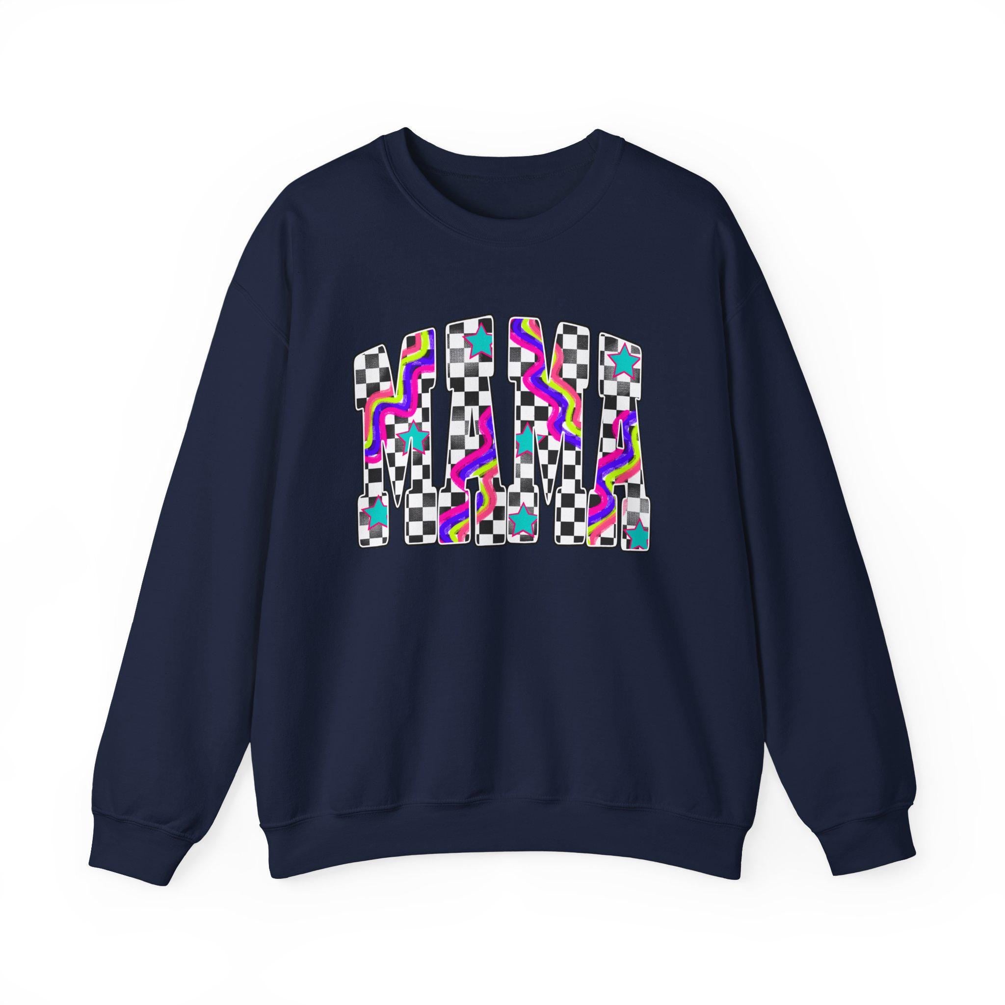 Retro Mama Crewneck Sweatshirt, Vintage Mama Sweater, Mom Gift, Retro Floral Mama Pullover