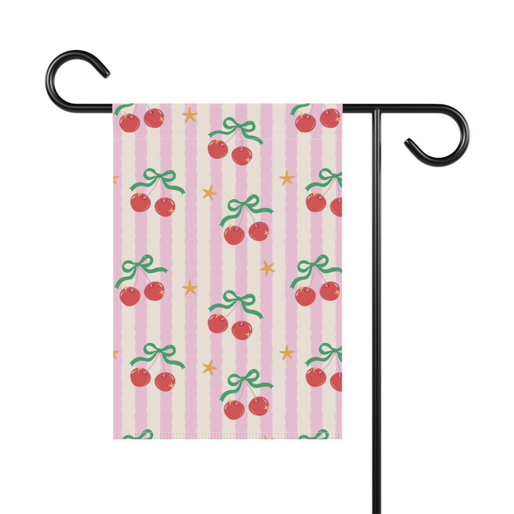 Cherry Garden Flag Outdoor Decor | Summer Yard Flag | Farmhouse Garden Flag | Double Sided Outdoor Flag | Summer Porch Flag
