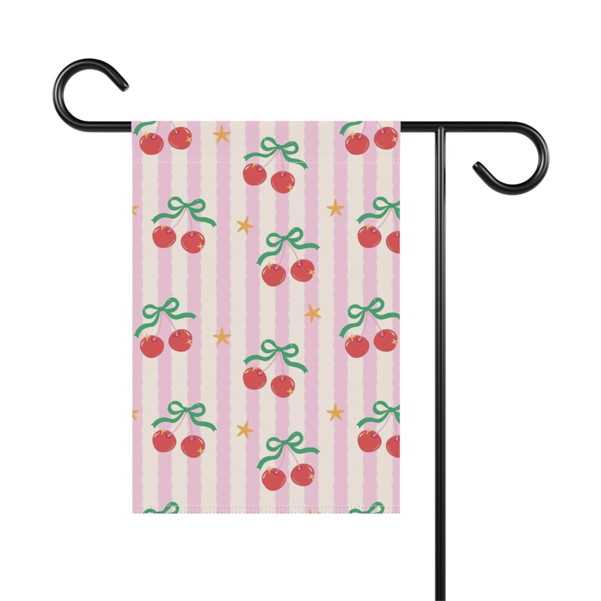 Cherry Garden Flag Outdoor Decor | Summer Yard Flag | Farmhouse Garden Flag | Double Sided Outdoor Flag | Summer Porch Flag