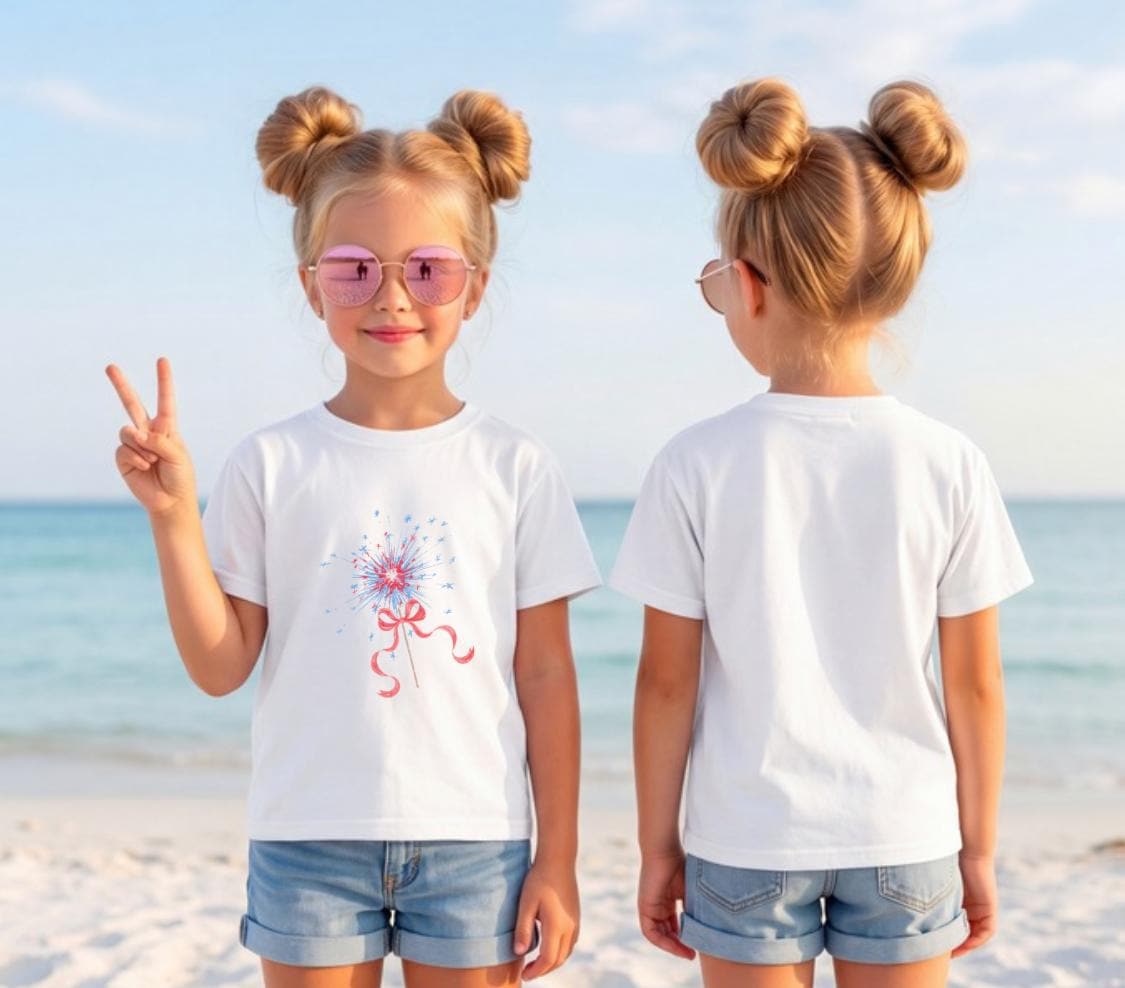 Kids 4th of July Fireworks Shirt, Patriotic Independence Day Tee, Red White Blue Kids Shirt, Fourth of July Outfit, USA Celebration Tee