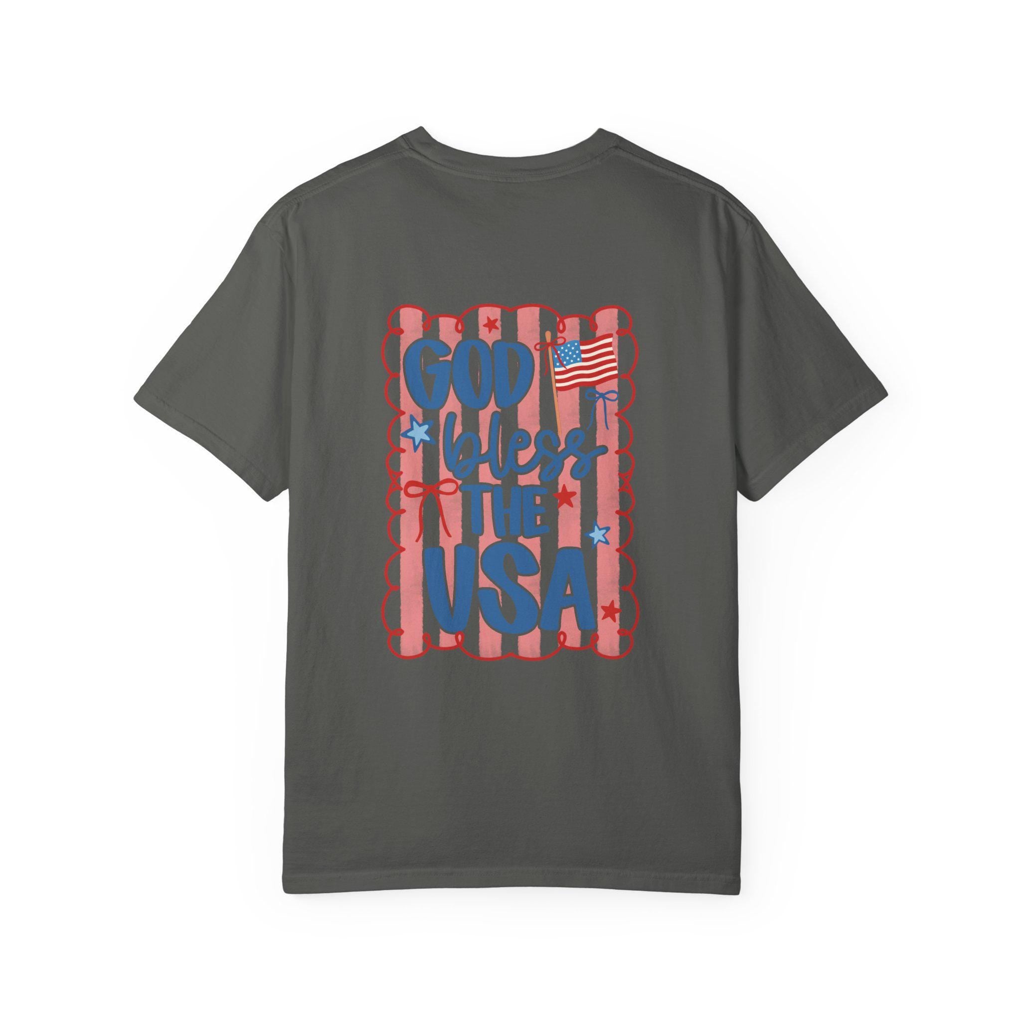 American Flag Front and Back Graphic Shirt Tee | Patriotic USA, Fourth of July
