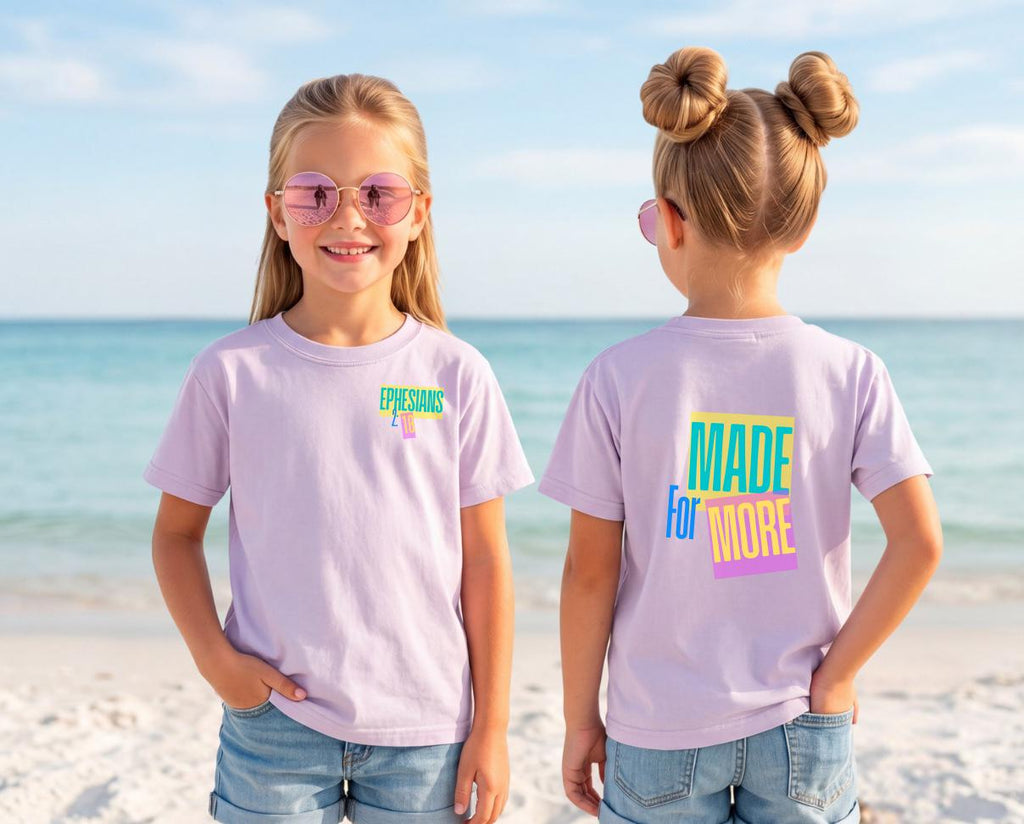 Made for More Kids Faith Shirt Tee | Bright Colorful Youth
