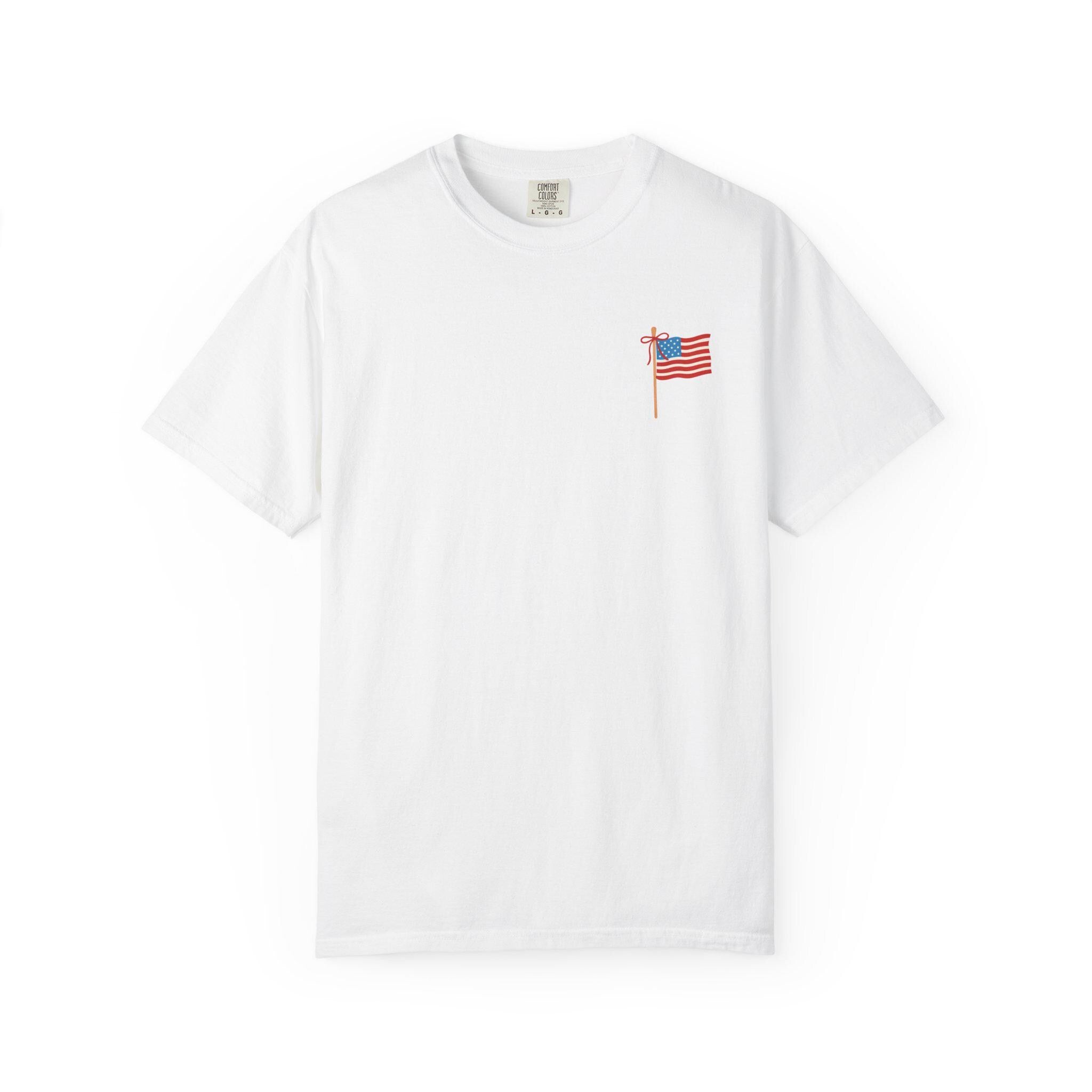 American Flag Front and Back Graphic Shirt Tee | Patriotic USA, Fourth of July