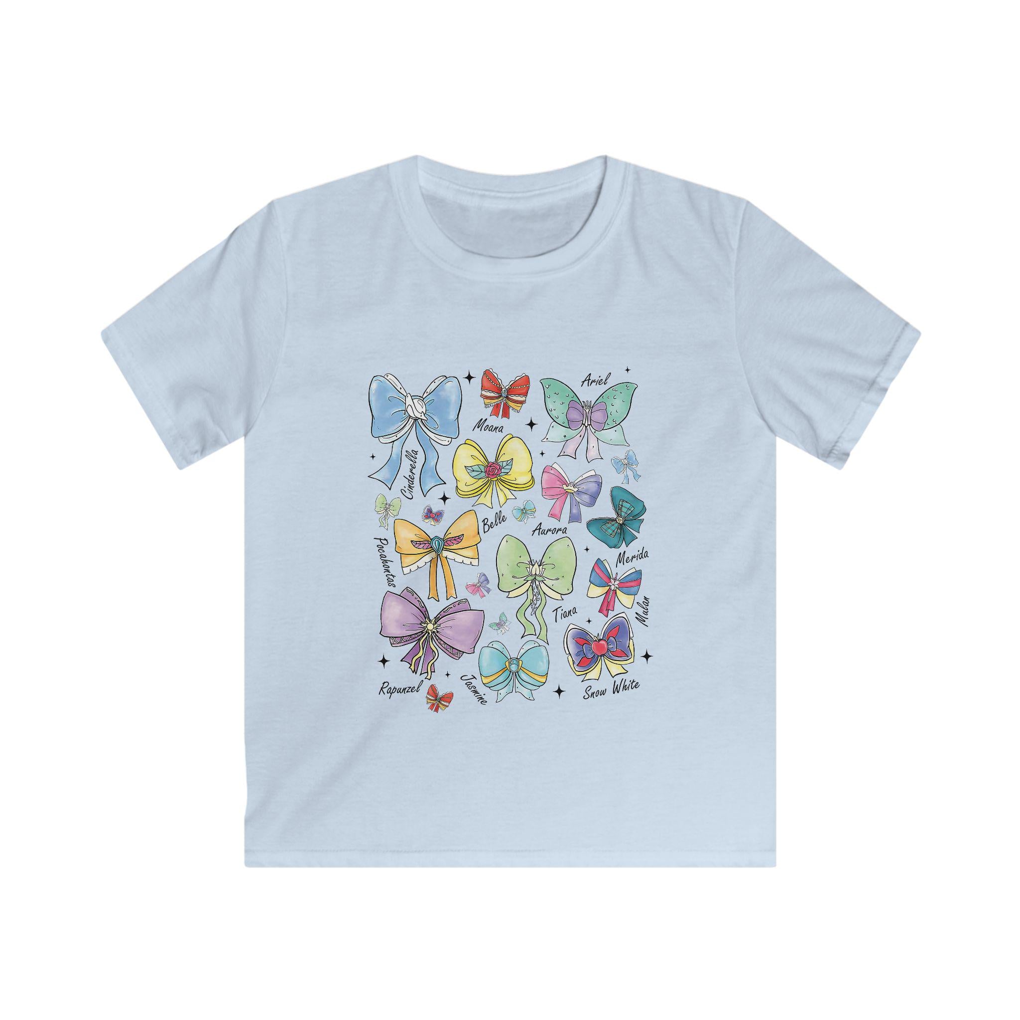Kids Princess Shirt, Princess Names with Bows Tee, Girls Disney Inspired Shirt, Cute Kids Graphic Tee