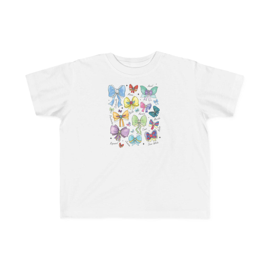 Toddler Princess Shirt, Princess Names with Bows Tee, Girls Disney Inspired Shirt, Cute Kids Graphic Tee