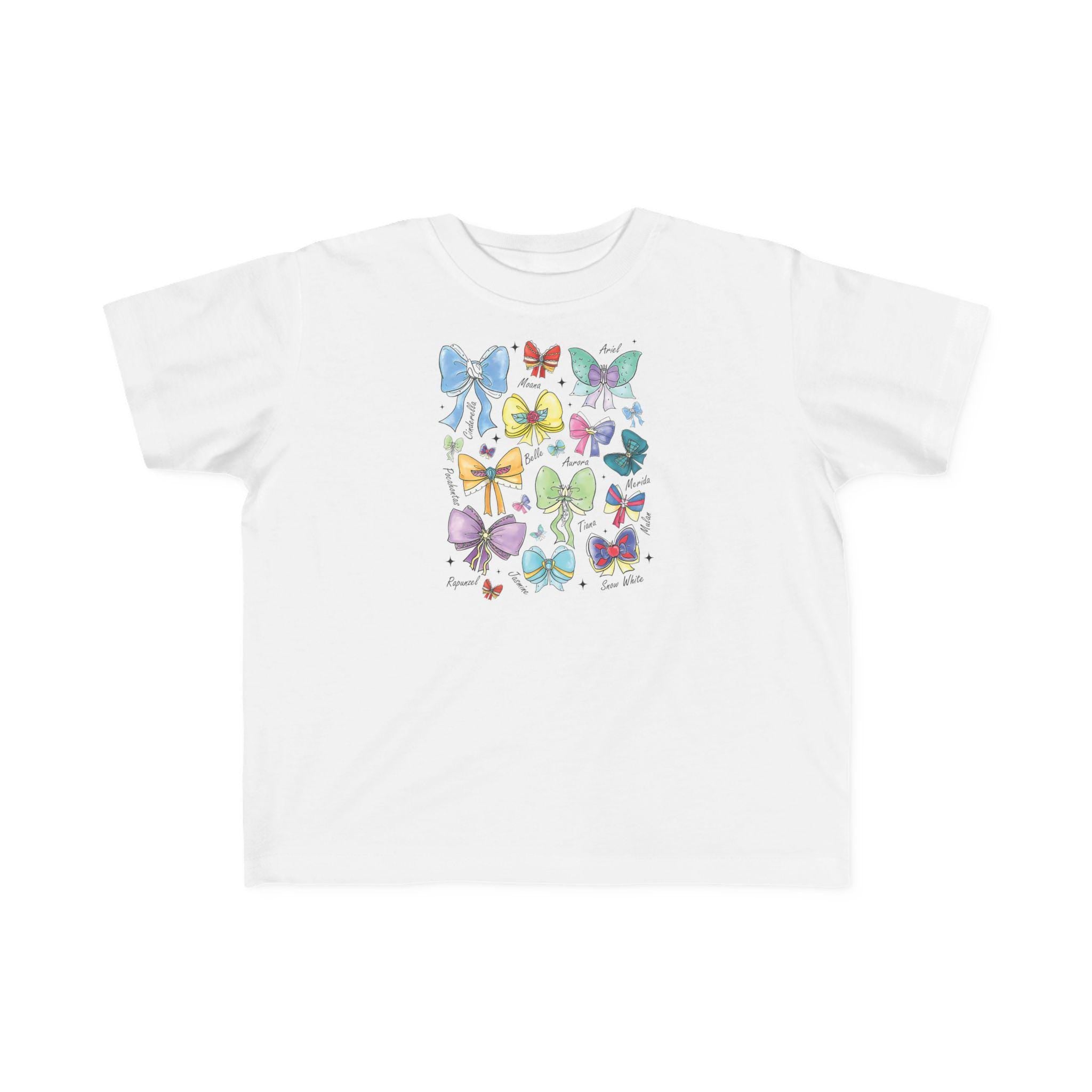 Toddler Princess Shirt, Princess Names with Bows Tee, Girls Disney Inspired Shirt, Cute Kids Graphic Tee