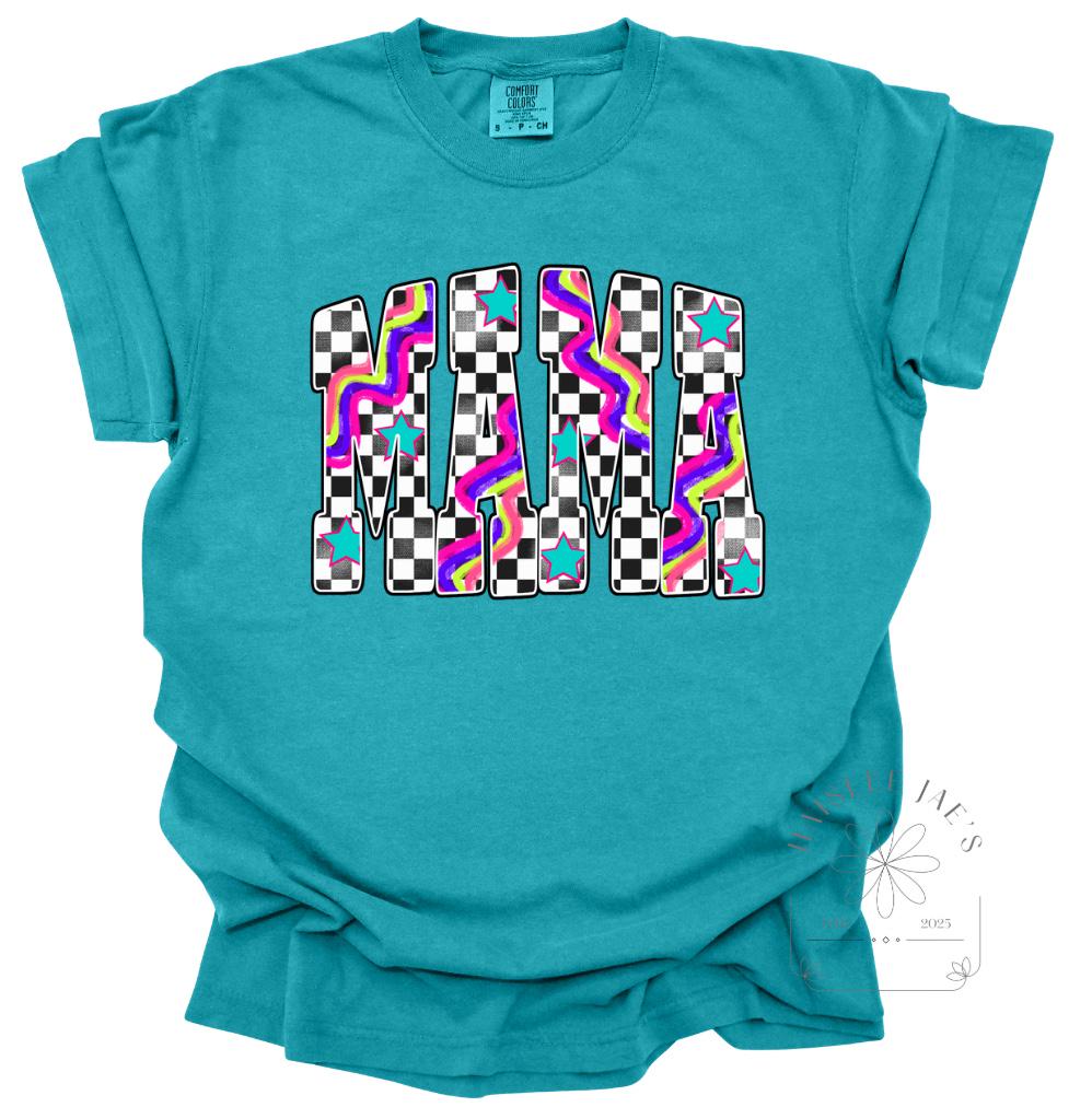 Mama Cute Retro Tee, Bright Comfort Color Shirt, Unisex Garment-Dyed T-shirt for Mom, Vintage Style Tshirt.