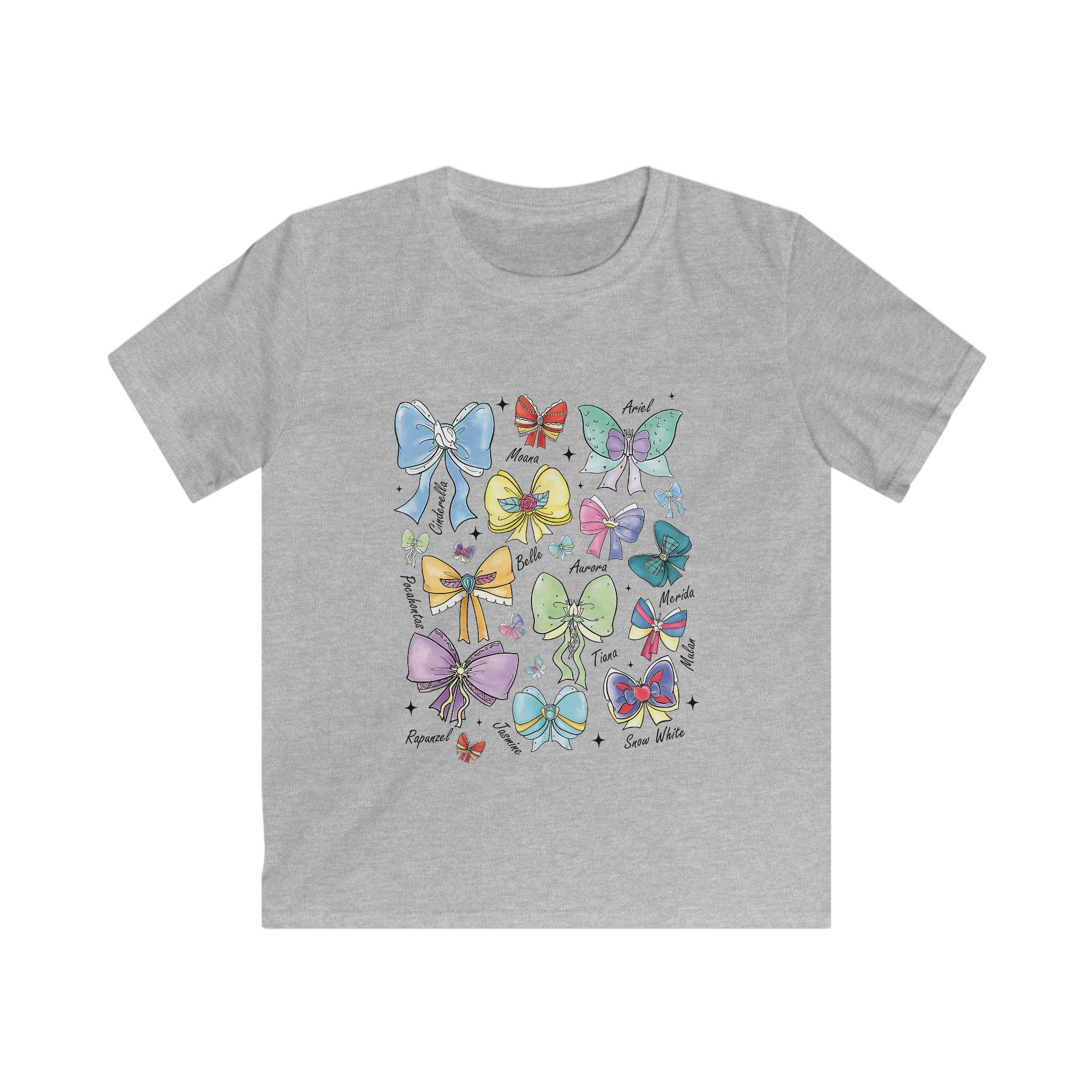 Kids Princess Shirt, Princess Names with Bows Tee, Girls Disney Inspired Shirt, Cute Kids Graphic Tee