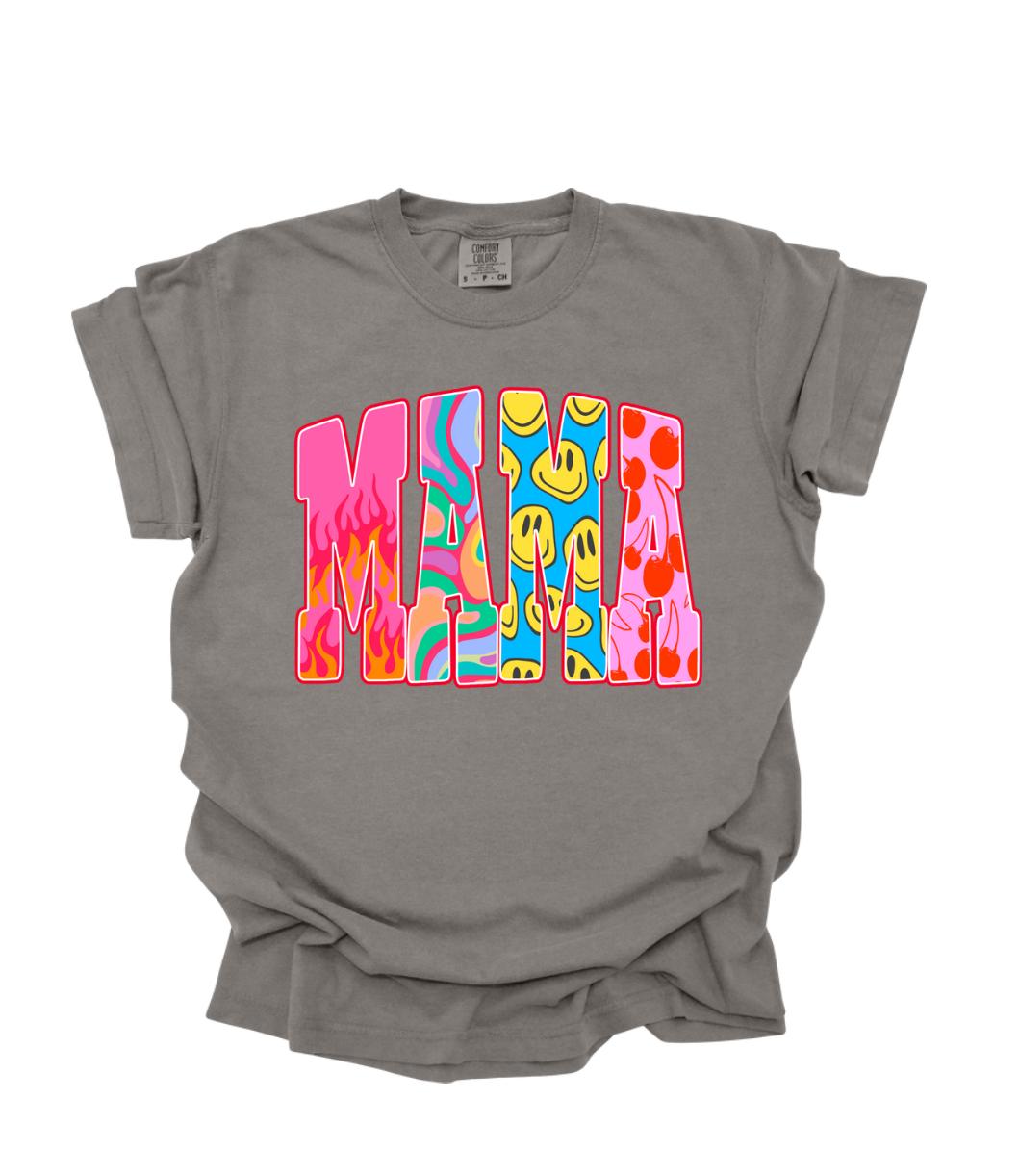 Retro Mama Unisex T-shirt, Vintage Mother Shirt, Fun Bright Tee, Mom Gift Idea, Colorful Graphic Top
