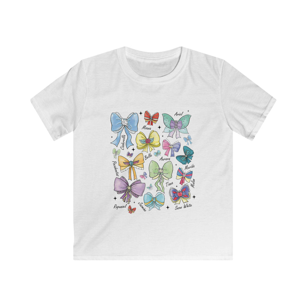 Kids Princess Shirt, Princess Names with Bows Tee, Girls Disney Inspired Shirt, Cute Kids Graphic Tee