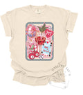 Cherries Cards Lucky 7 Unisex Garment-Dyed T-shirt, Comfort Color Shirt, Fruit Lover Tee, Lucky Number Graphic Top.