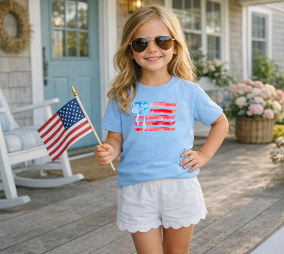 American Flag Fourth of July Youth Tee | Patriotic Kids Shirt
