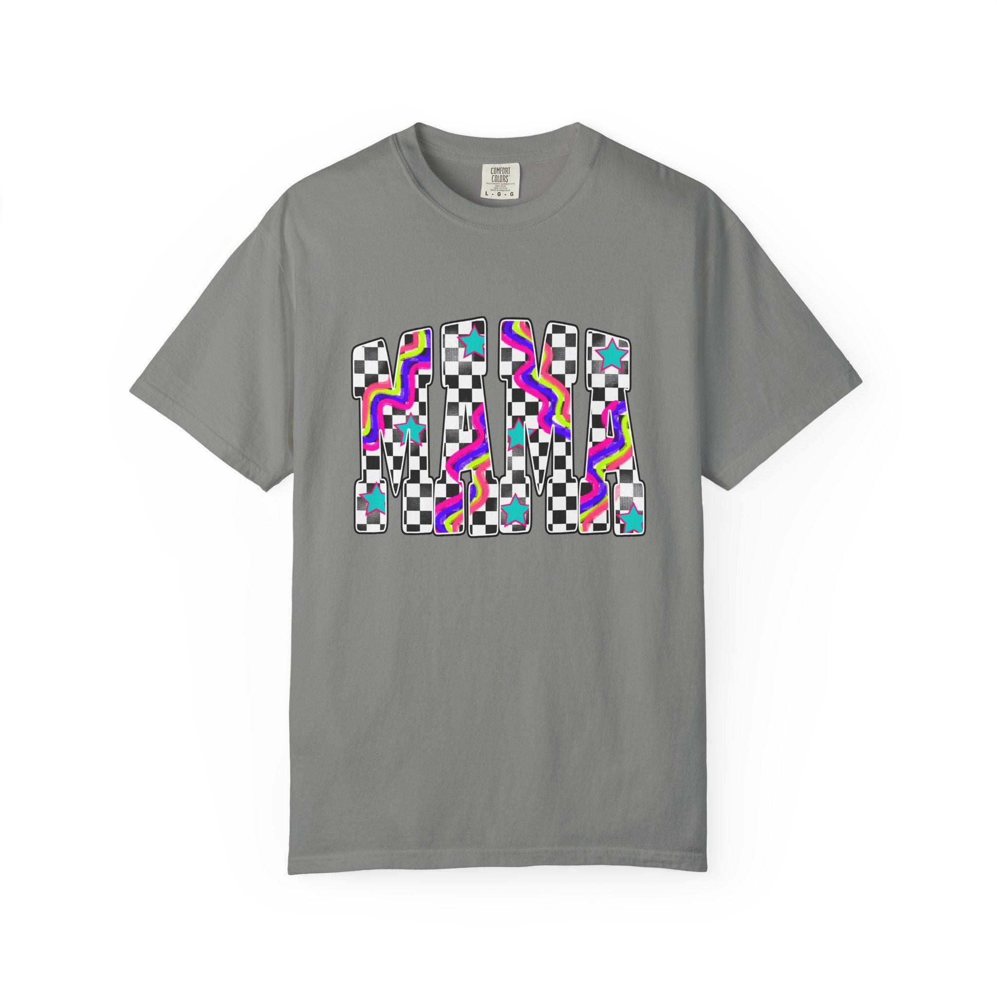 Mama Cute Retro Tee, Bright Comfort Color Shirt, Unisex Garment-Dyed T-shirt for Mom, Vintage Style Tshirt.