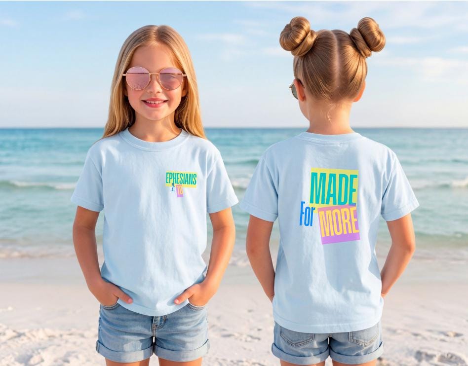 Made for More Kids Faith Shirt Tee | Bright Colorful Youth